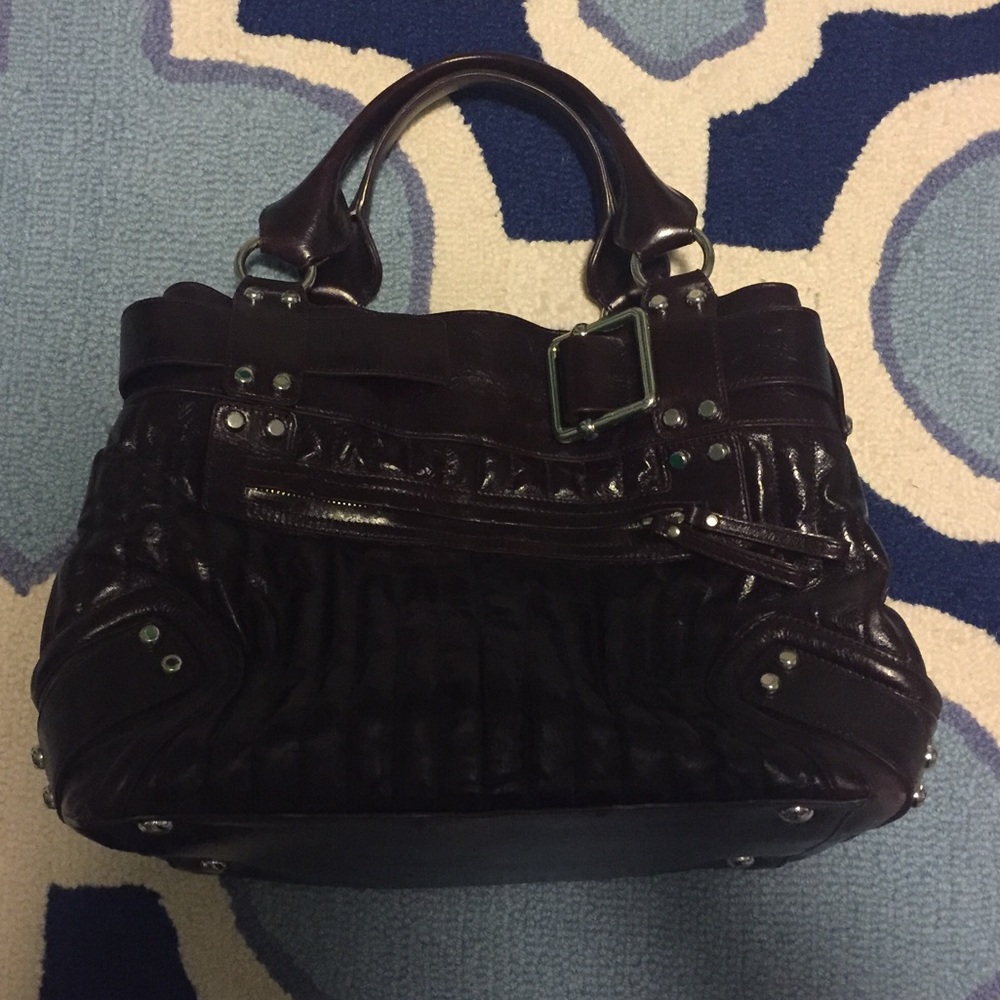 Karen Millen Leather Burgundy Bag